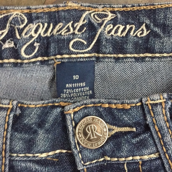 Request Straight Leg Faded Wash Denim Jeans 10 - Picture 3 of 4